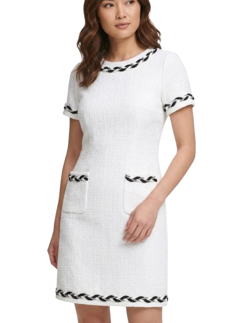 NWT Karl Lagerfeld Ivy White 60's Mod Shift Dress Size 12
